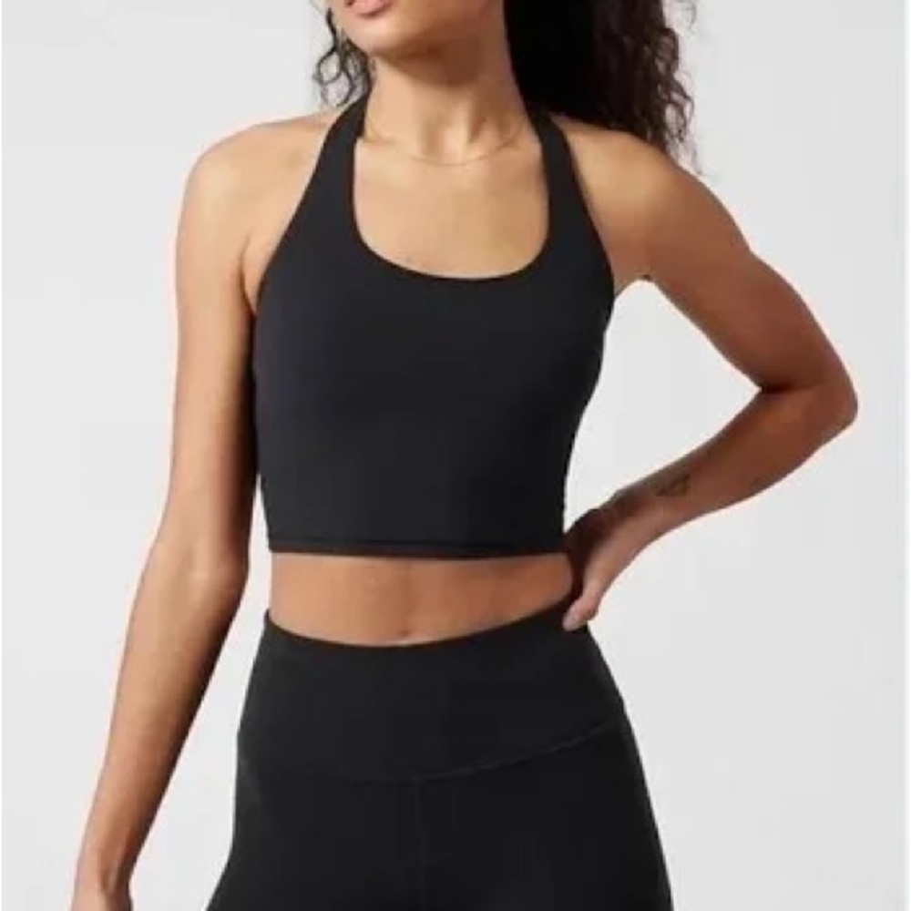 Athleta Halter Black Crop bra / top